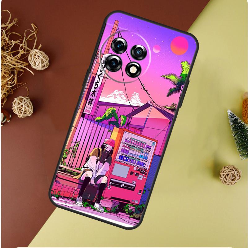 Vaporwave Glitch Anime For OnePlus Nord 4 CE 3 2 Lite N20 N30 9 10 Pro 8T 9RT 10T 10R 13R 12R 11 12 13 Phone Case