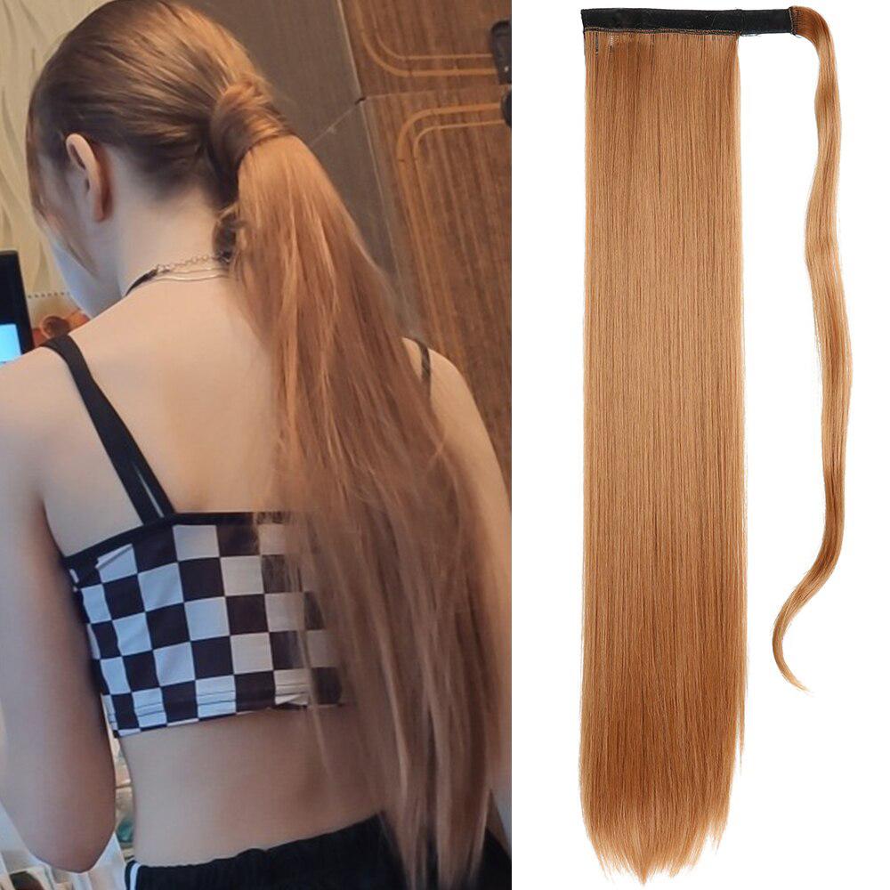 MISS WIG Rovné vlasy ze syntetických vlasových vláken tepelně odolné s culíkem Umělé vlasy prodlužující vlasy culík