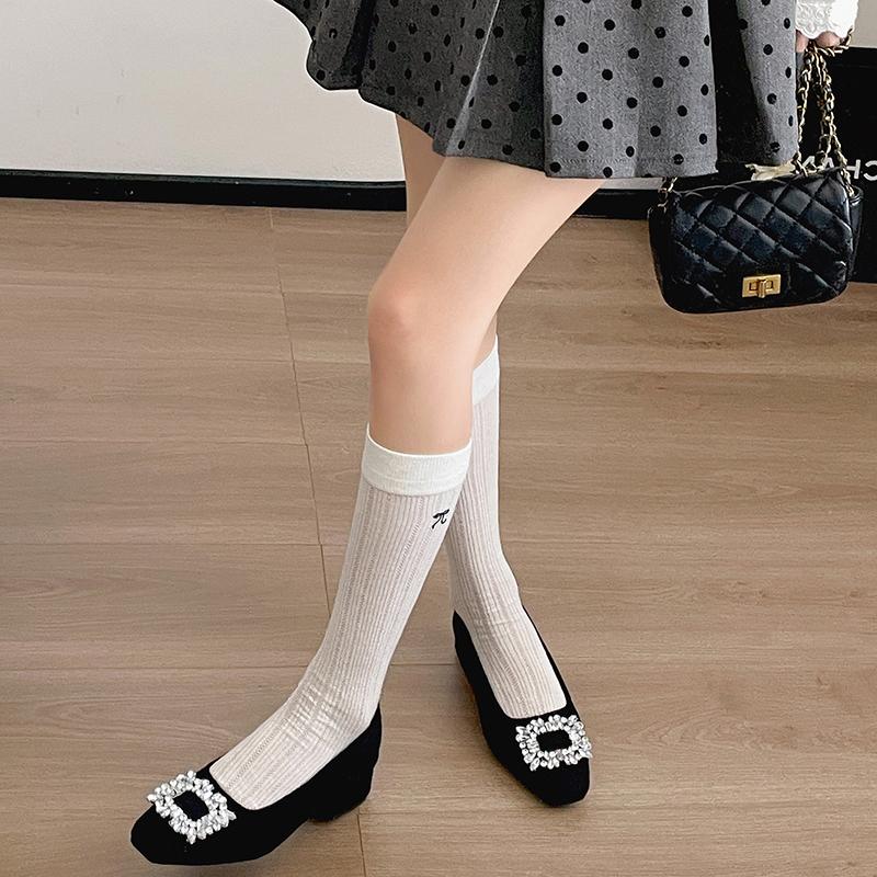 Diseño de Moda Cristal Zapatos Mary Jane de Mujer Moda Zapatos Bajos de Tacón Grueso Otoño Señoras Exterior Slip On Zapatos de Vestir