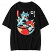 Pokémon Japanese Retro Gyarados Wave Short-sleeved T-shirt Pure Men's and Women's Summer New Trend Loose Top