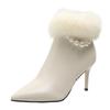 Fashion Rabbit Fur Winter Salsa Dance Boots 2024 Stiletto Women's High Heel Jazz Latin Dance Shoes 8.5cm Heel Rubber Sole Hot Sale