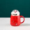 1pc 500ml Creative Christmas Cup High Beauty Ceramic Cup Mug Cartoon Water Cup with Cover Coffee Cup Gift Box Set