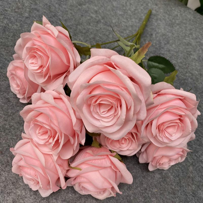 9 Roses/Bouquet Rose Artificial Flower Fake Silk Flowers Wedding Roses Decoration Party Display Floral Gift