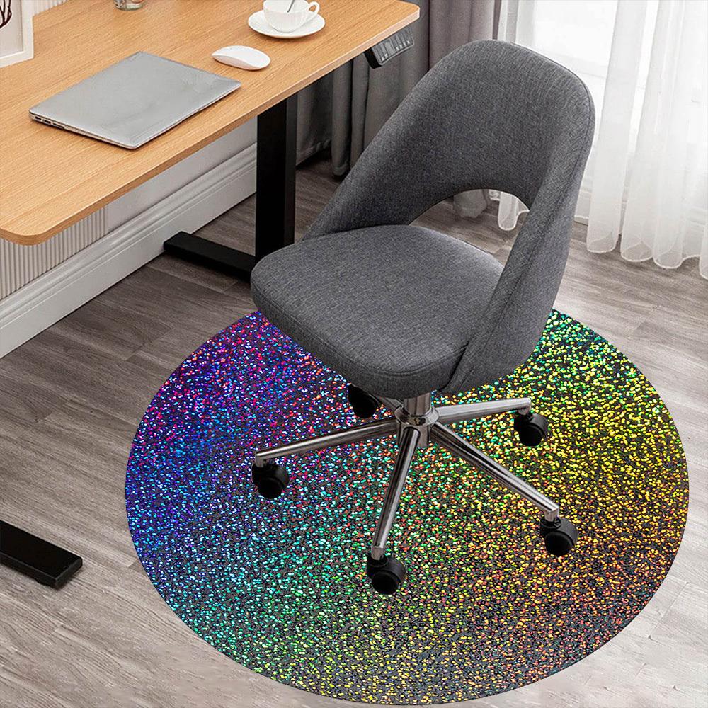 

1pc Glitter Circle Round Chair mat Area Rug - Non-Slip, Floor Mat for Office, Bedroom, and Indoor Decor -1002138 80cm by 80cm