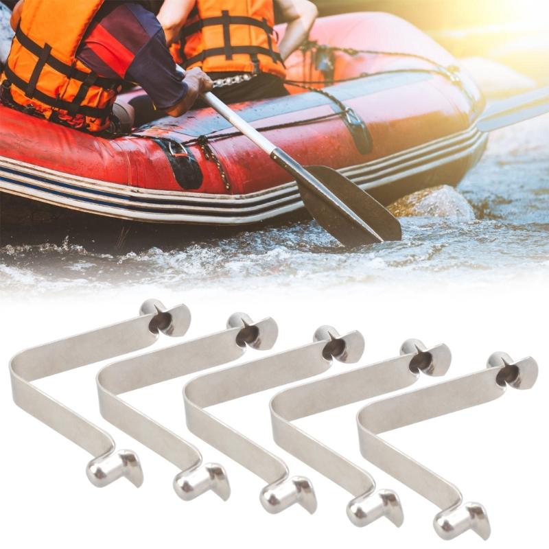 5Pcs Metal Telescopic Spring Clip Replacement V Shaped Spring Buckle Tent Poles Clip Locking Tube Pin Easy to Install