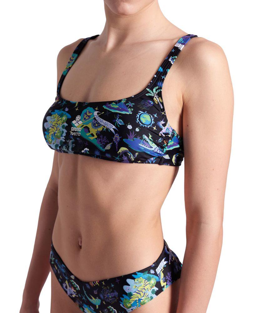 Arena Badeanzüge Damen Fun Planet Bikini Bralette Schwarz Multi 007064/550 S