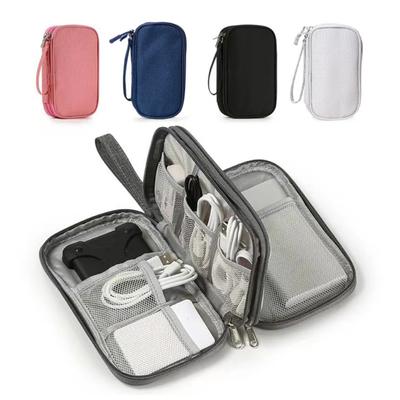 Power Bank Storage Bag Multi-purpose Carrying Case Zipper Closure Large Capacity Mesh Layer Cable Cord Storage Organizer