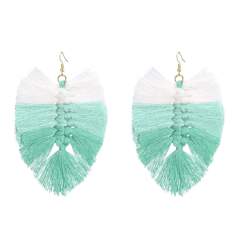 

Colorful Bohemian Tassel Long Drop Earrings for Women Statement Wedding Cotton Silk Fabric Fringe Earrings 2022 Fashion Zircon