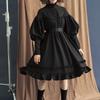 Gothic Lolita Dress Japanese Soft Sister Black Dresses Cotton Women Cute Princess Dress Girl Halloween Costume