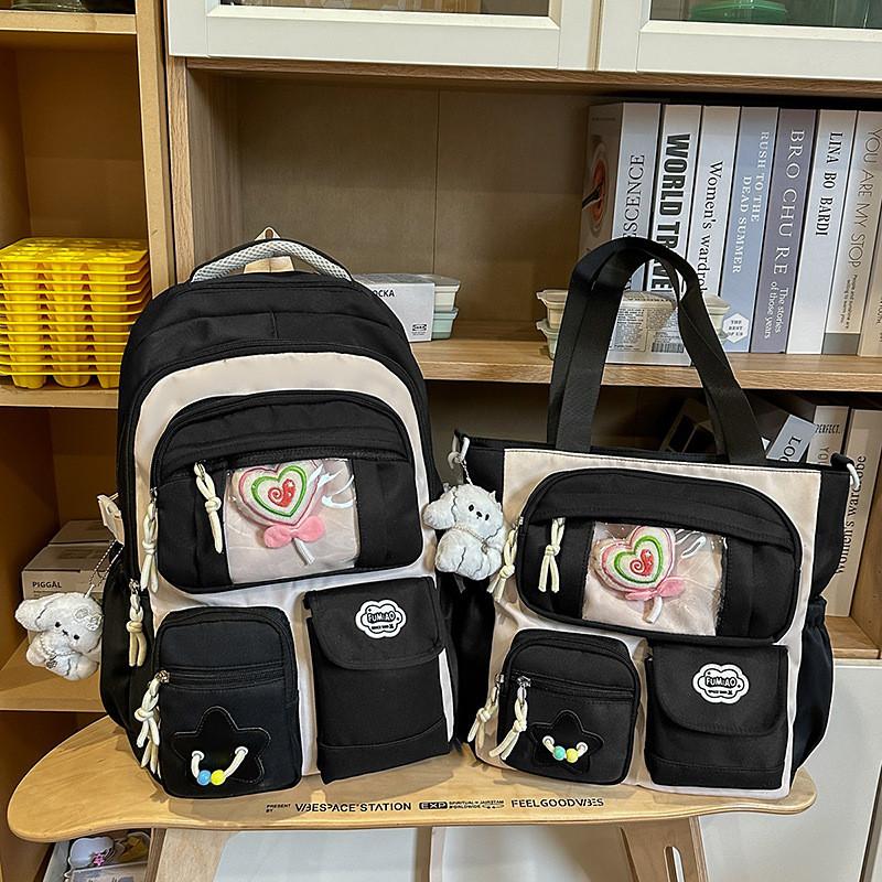 College Style Nylon Backpack With Fabric For School Use