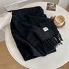Solid Color White Scarf Women's Autumn and Winter New Polka Dot Tassel Korean Version Shawl Dual-purpose High-end Scarf