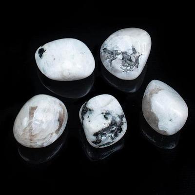 5 τμχ Γυαλισμένες πέτρες και κρύσταλλα Rainbow Moonstone, Πέτρες Πέτρες 20-25 mm Πραγματικές Θεραπευτικές Πέτρες
