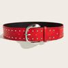 Punk Rock Leather Belt With Metal Pin Buckle For Casual Street Style