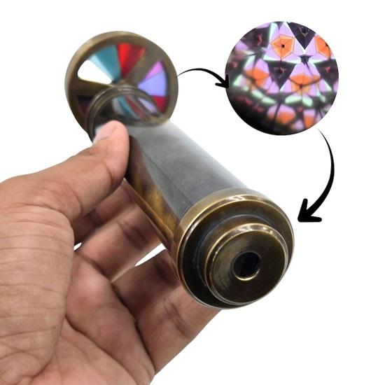 

Латунный калейдоскоп с цветной вращающейся линзой Уникальный оптический подарок Декор для дома