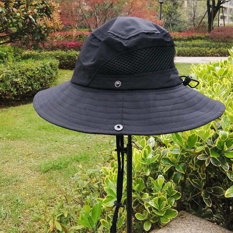 Summer Sun Bucket Hats Quick Dry Wide Brim Mesh Breathable Outdoor Fisherman Hats  UV Protection Sunshade Mountaineering Hat