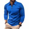 Autumn Winter Foreign Trade Men's Long Sleeve Polo Shirt Men's Clothing Turn-down Collar T-shirt American Style Top Men