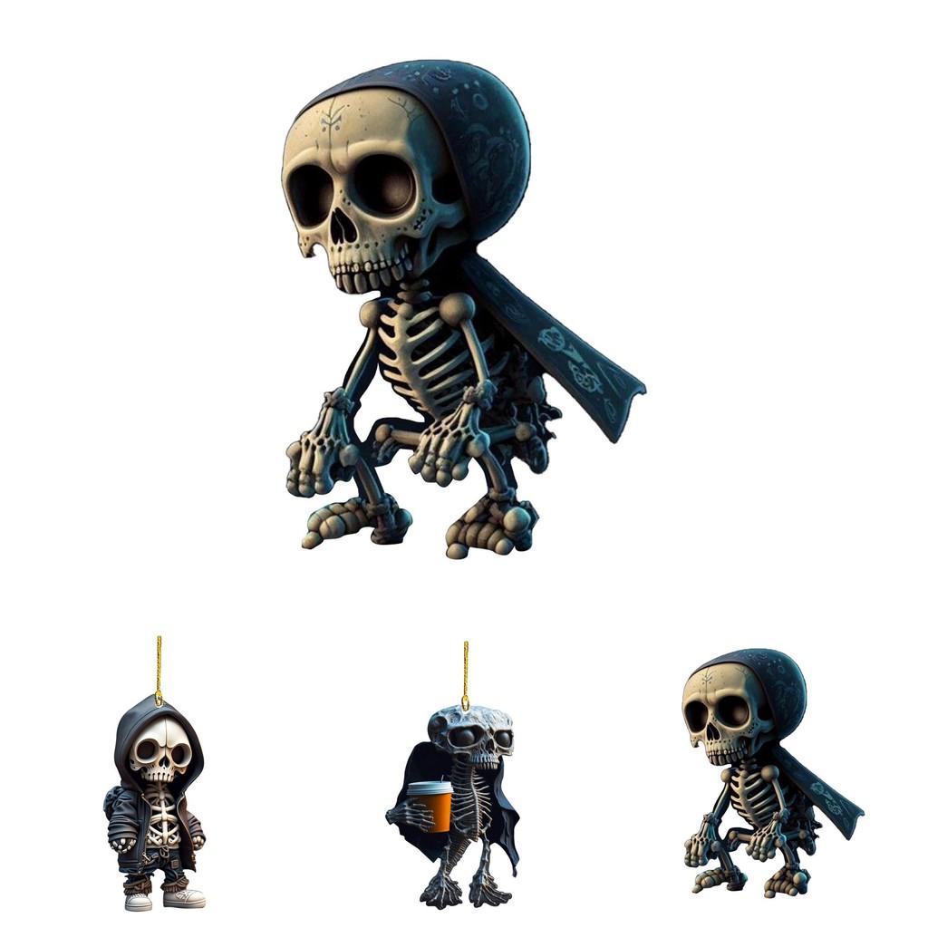 Acrylic Car Decor Skull Halloween Pendant For Vehicle Interior Enhancement