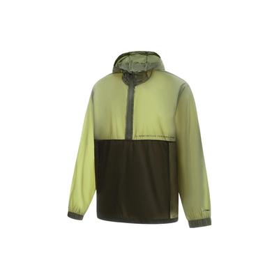 Li Ning Couleur Unie Pull à Capuche Demi-Zip Manches Longues Coupe-Vent Veste Homme vestes Vert AFDT545-5