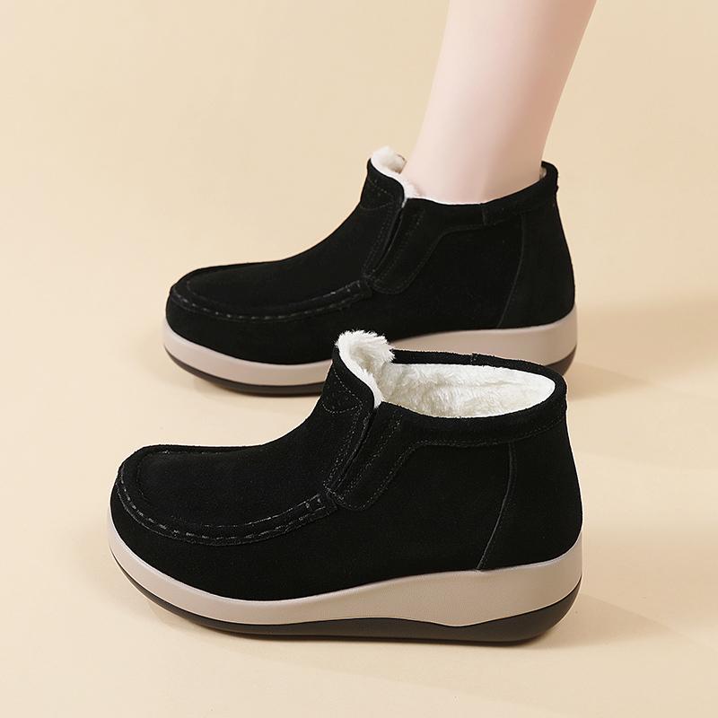 

Women s Platform Loafers Casual Slip on Thick Sole Winter Elevator Shake Shoes for Mother Plus Size 42 чорний