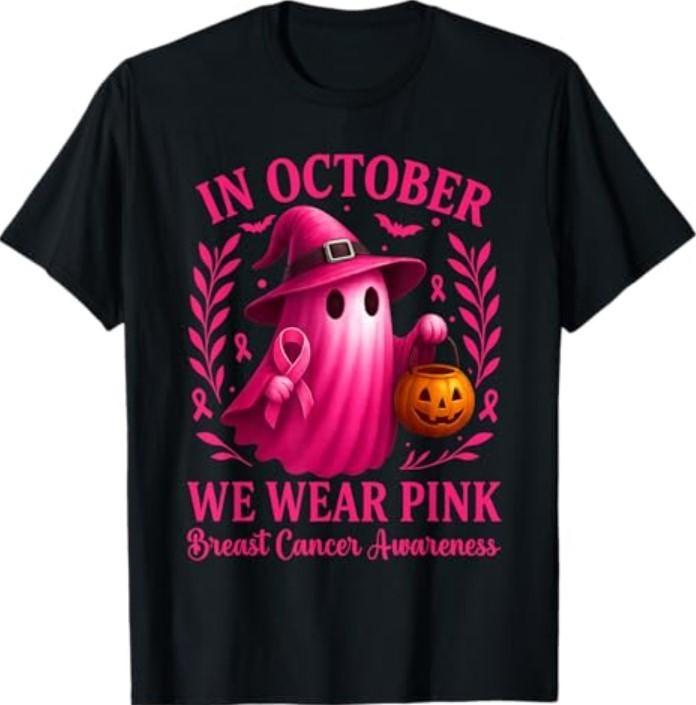 Breast Cancer Women Halloween in October We Wear Pink T-Shirt Unisex T-Shirt XXXXL