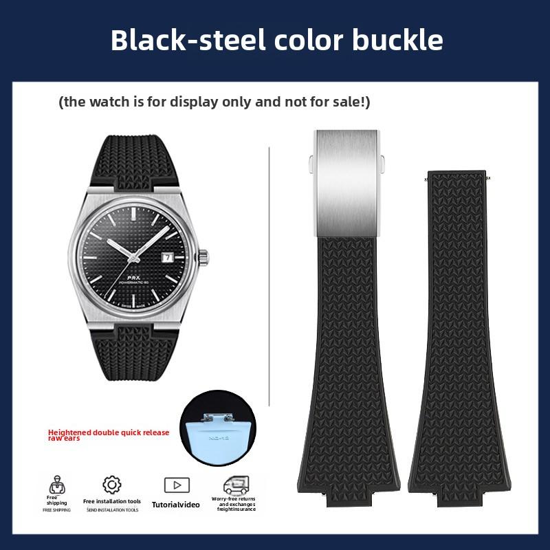 4 Color Quick Release FKM Band For 1853 Tissot T137 PRX Super Player T137.410 T137. 407 Men Fluoro Rubber Watchband Watch Strap