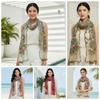 Embroidered Boho Floral Headwrap Breathable Translucent Long Lace Scarf Lightweight Scalloped Ethnic Sheer Shawl Sun Protection