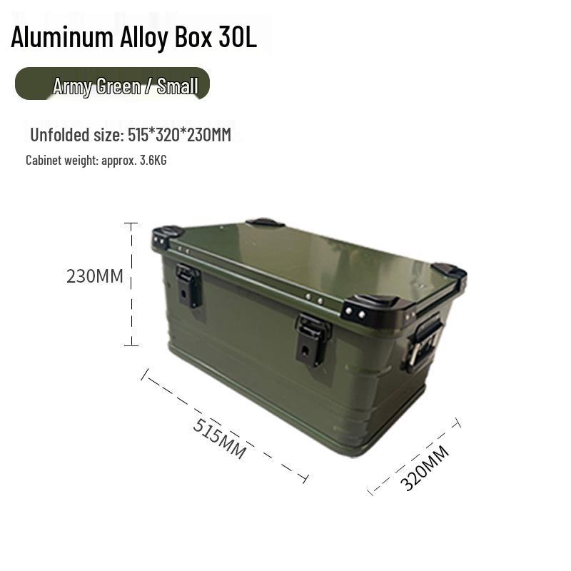 Black Aluminum Camping & Storage Box for Home, Outdoor, & Car Trunk