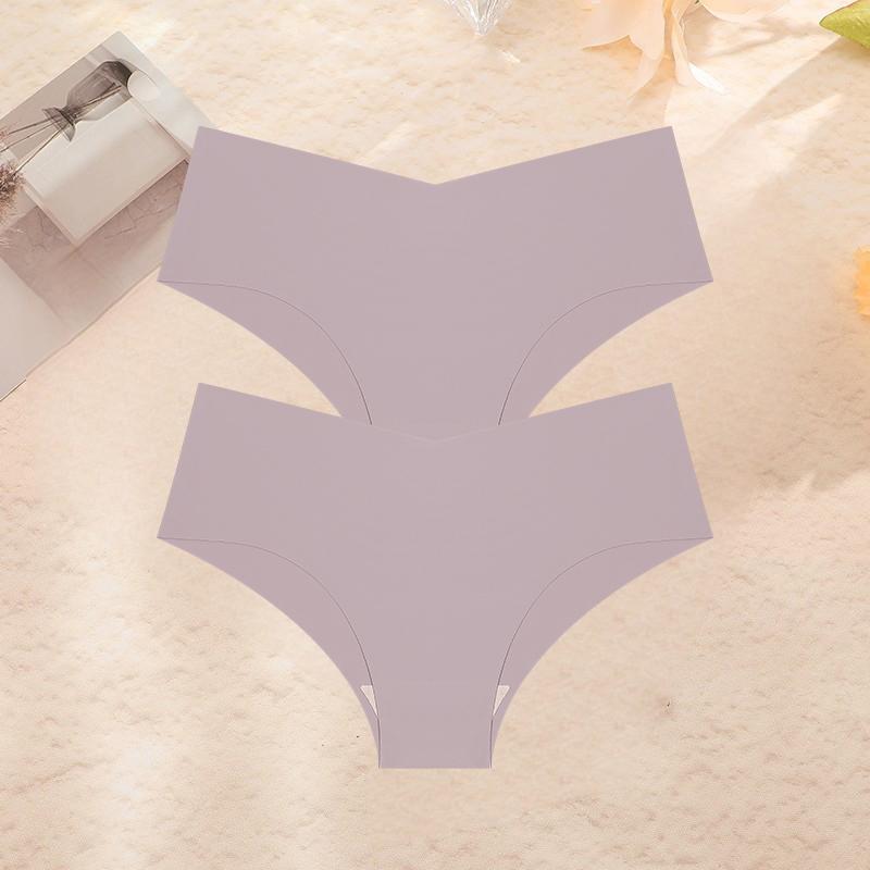 2Pcs/Set Plus Size Underwear Women's Panties Ice Silk Ladies Seamless Underpants Girls Briefs Breathable Sexy Lingerie Female