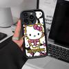 H-Hello Kitty Silicone Soft Phone Case For IPhone 17 16 15 14 Plus 13 12 Mini 11 Black Cover