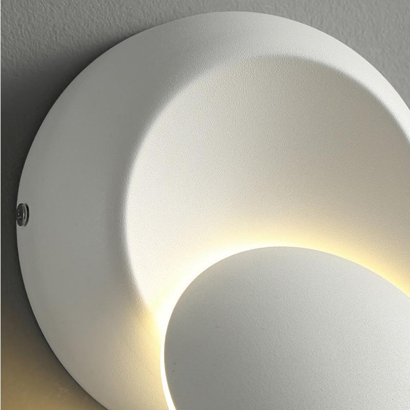 Lampada da parete circolare da comodino rotante eclissi lunare da 350 gradi Lampada da parete per soggiorno Sfondo Scala Apparecchio di illuminazione decorativa