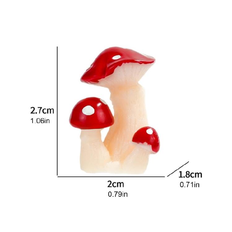 10Pcs Resin Mushrooms for Garden and Home Decoration Ornaments for Cake Decorating Ornaments