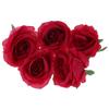 Rose Head Artificial Flowers for Arrangement Decoration 5 pcs - Dark Pink