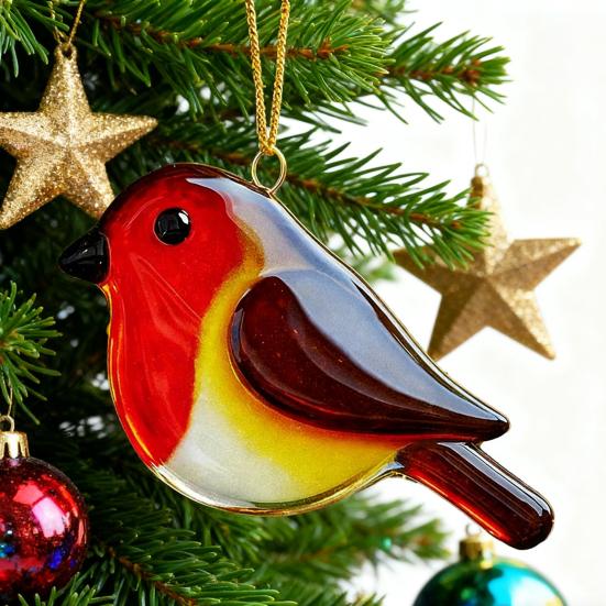 Ozdoba ptáčků z taveného skla Akrylový kolibřík Sova Sojka modrá Ledňáček Sýkorka Vánoční ozdoba na výzdobu vánočního stromku