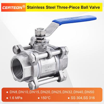 Q61F‑16P 3‑Piece Welded Floating Ball Valve 1/4" 1/2" 1" 304/316 SS Full Port High Pressure Manual Lockable Socket Weld Valve