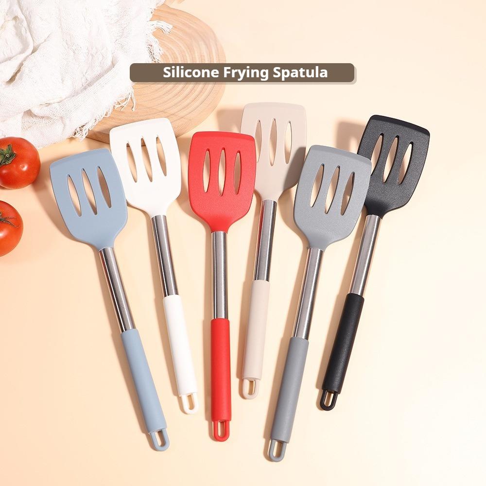 Food Grade Silicone Spatula Heat Resistant Non-Stick Anti-Scratch Kitchen Cooking Utensil for Frying Fish Eggs Multi-Purpose