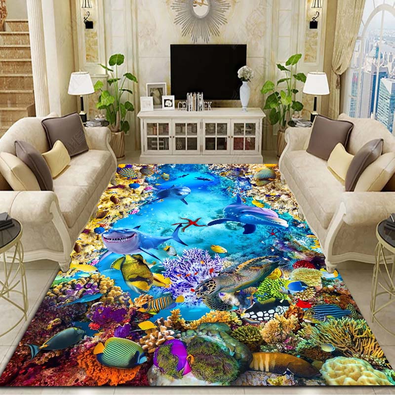 Cartoon Animal Collection Wolf Eagle Cat Dog Dragon Peacock Flannel Carpet Living Room Bedroom Decoration Anti slip Bathroom rug