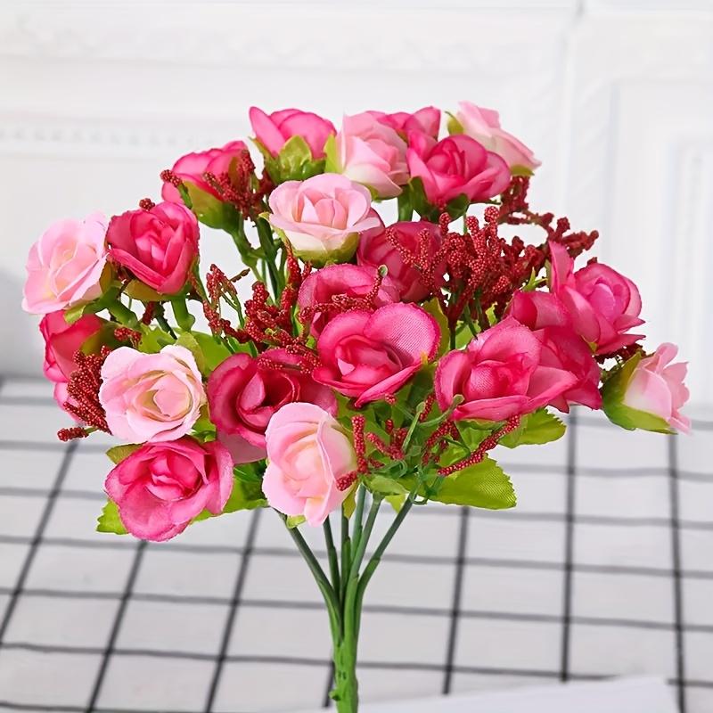 

21 Heads Artificial Rose Bouquet, Modern, Plastic, Multifunctional, Tabletop Decoration for Wedding, Birthday, Valentine S Day, Home and Hotel розовый