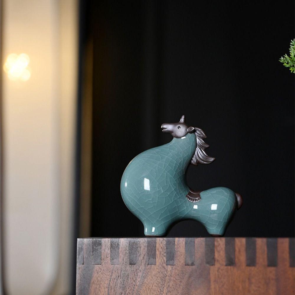 Modern Animal Sculpture Cute Miniatures Figurine Crafts Horse Statue  New Year