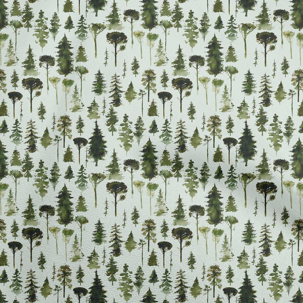oneOone Cotton Flex Dark Green Fabric Tree Craft Projects Decor Fabric Printed By The Yard 40 Inch