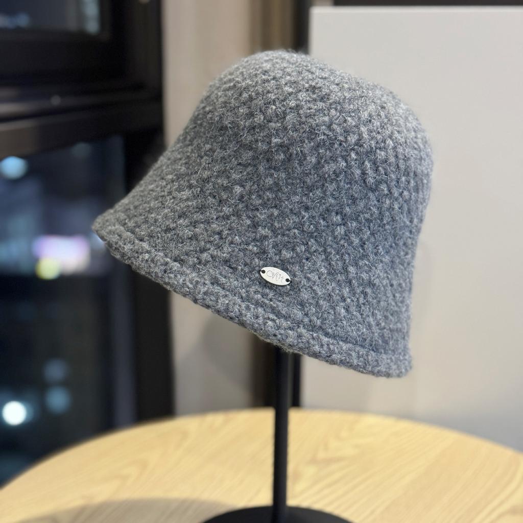 Bunter Farbverlauf Gestrickte Beckenmütze Herbst und Winter Schlichte und Vielseitige Fischerhut Wärme Ohrenschutz Temperament Eimerhut