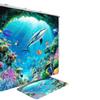 Christmas Shower Curtain Four-Piece Non-Punching Partition Curtain Digital Printing Bathroom Dress