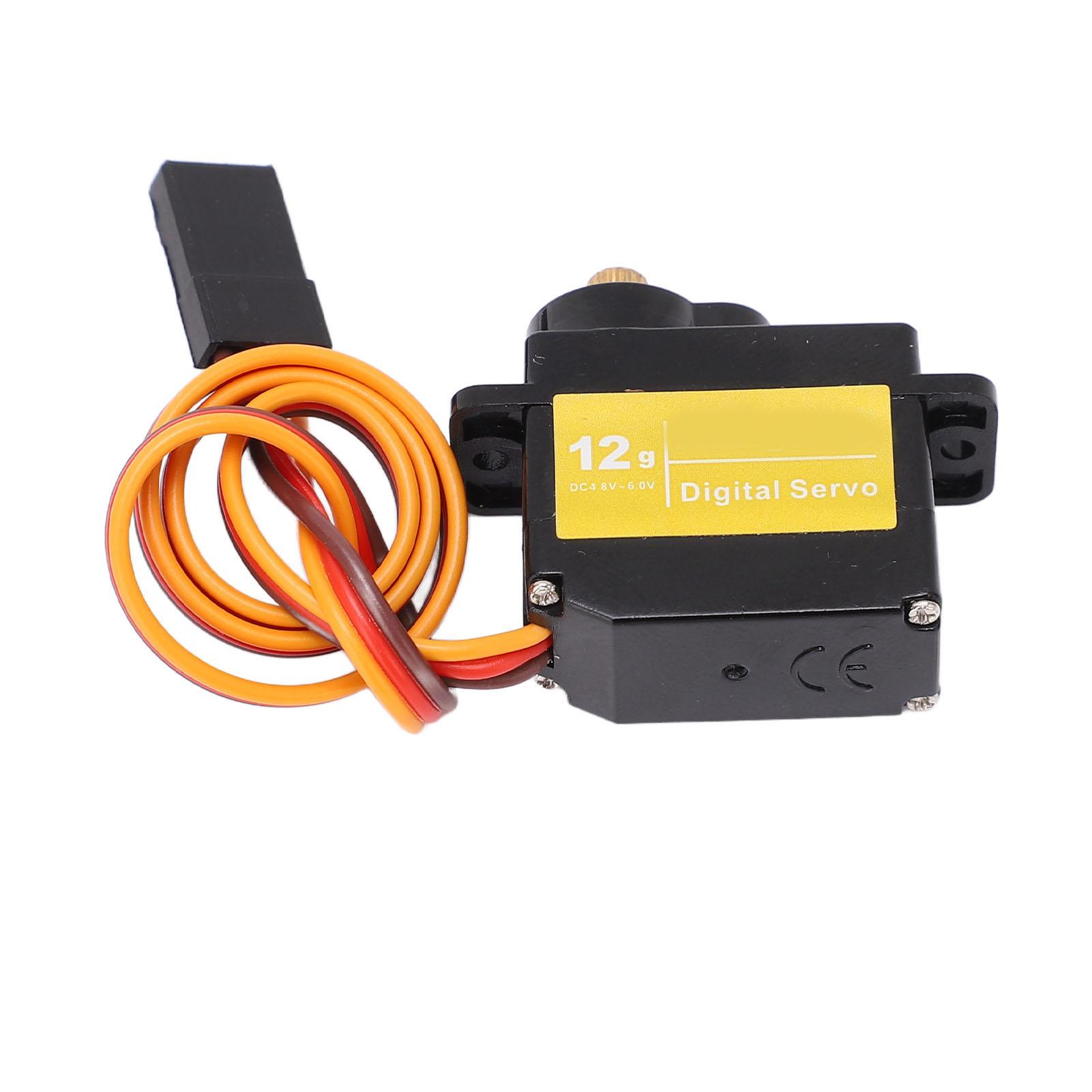 

12g Metal Gear Servo 15T Aluminum Alloy Low Power RC Car Servo with Base for Scx24 RC Cars Black