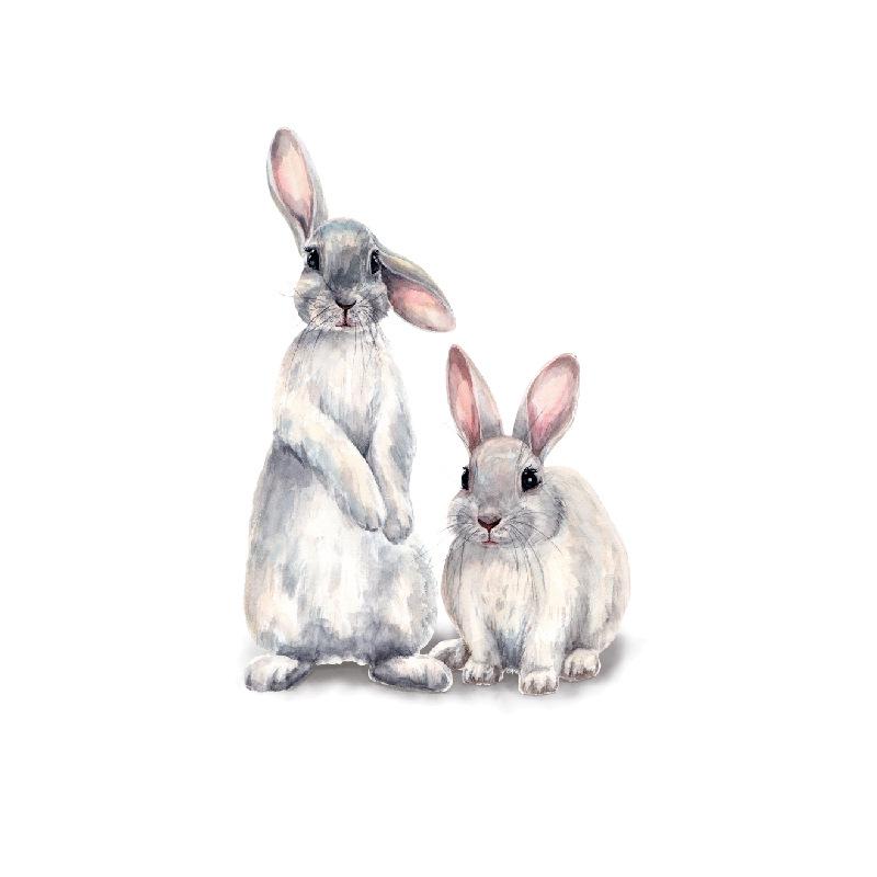 Fanxiong FX-F01 Cute Rabbits Wall Stickers for Children's Room - Removable Home Decoration