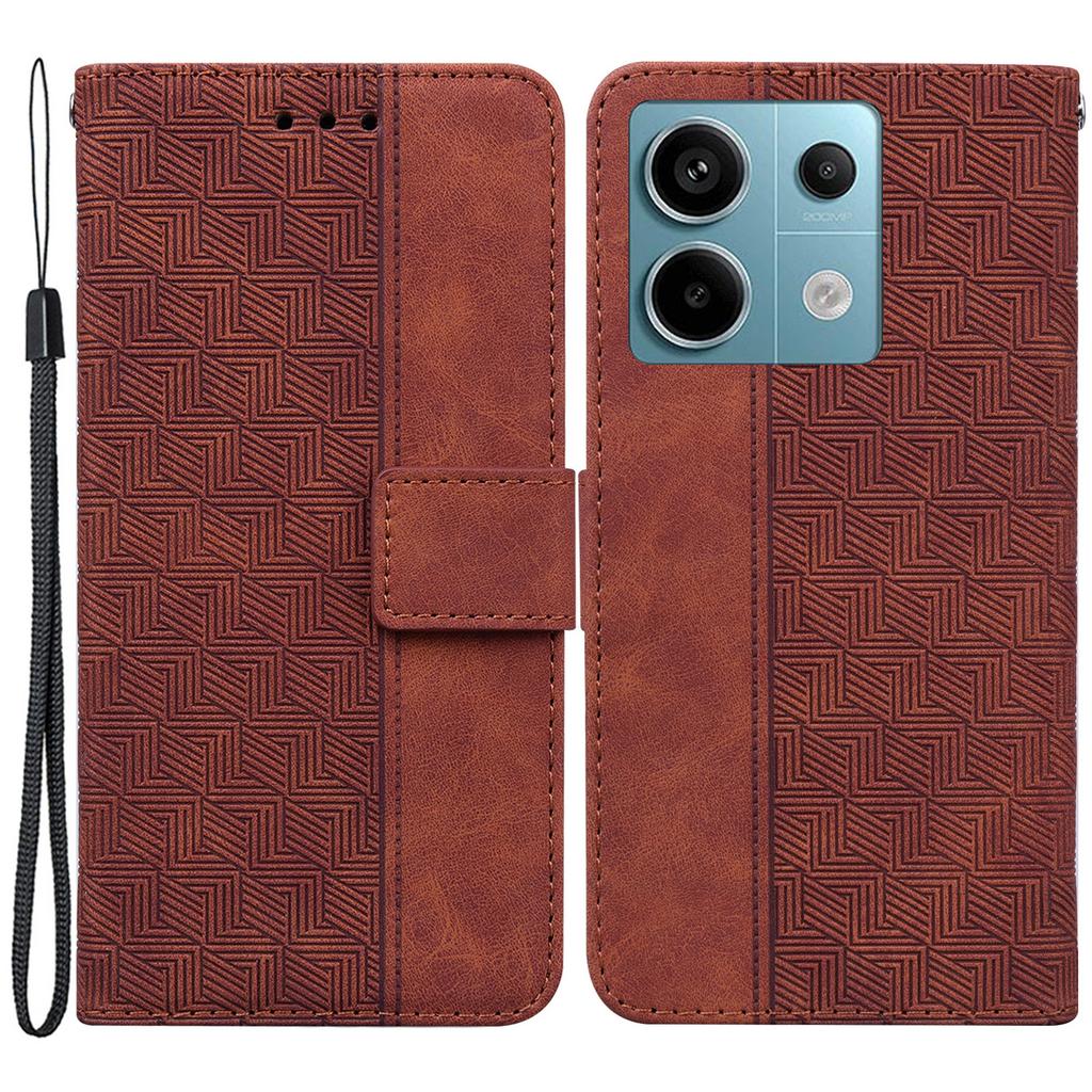 For Xiaomi Redmi Note 13 Pro 5G/Poco X6 5G Leather Flip Phone Case Wallet Cover Geometry Pattern