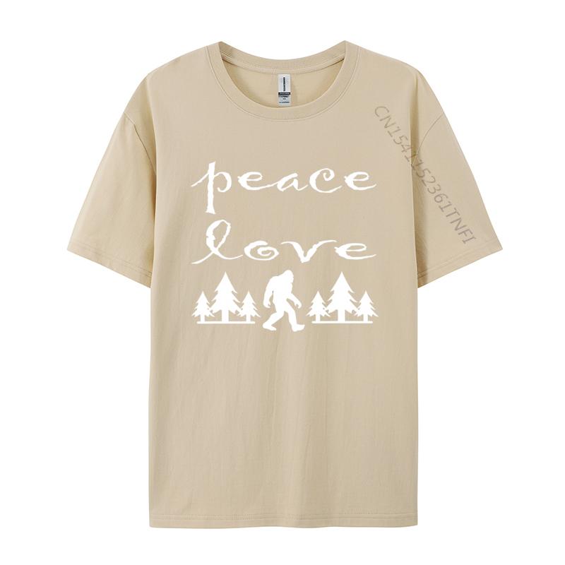 Peace Love Bigfoot Sasquatch Monster TShirts Unisex On Sale Camisa Tops Shirt Cotton Tshirts Free Shippping Clothes