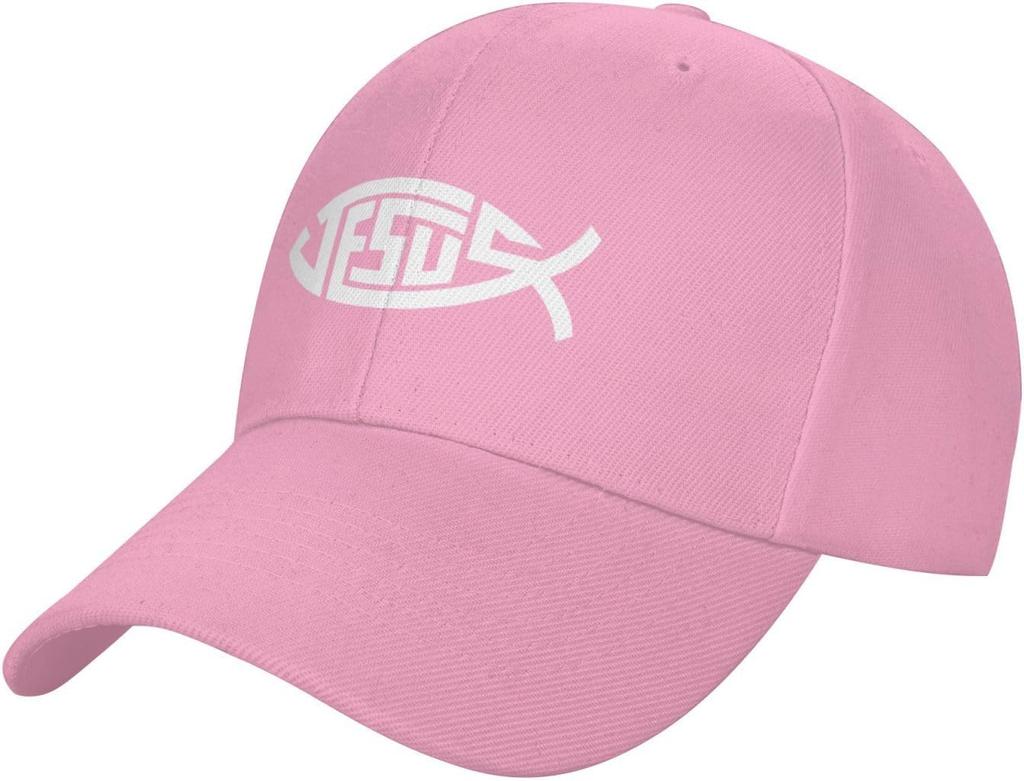 Jesus Fish Icthys Christian Print Baseball Cap Casual Adult Unisex Cotton Adjustable Sports Hat