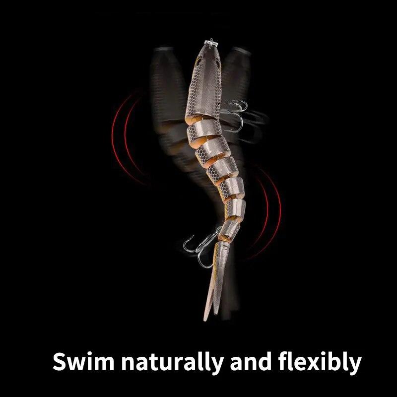 8 Segmente Swimbait Angelköder 3er Set 135mm 19g Mehrgelenkig Langsam Sinkend Bionisch 3D Augen Angelköder Werkzeug Angelausrüstung