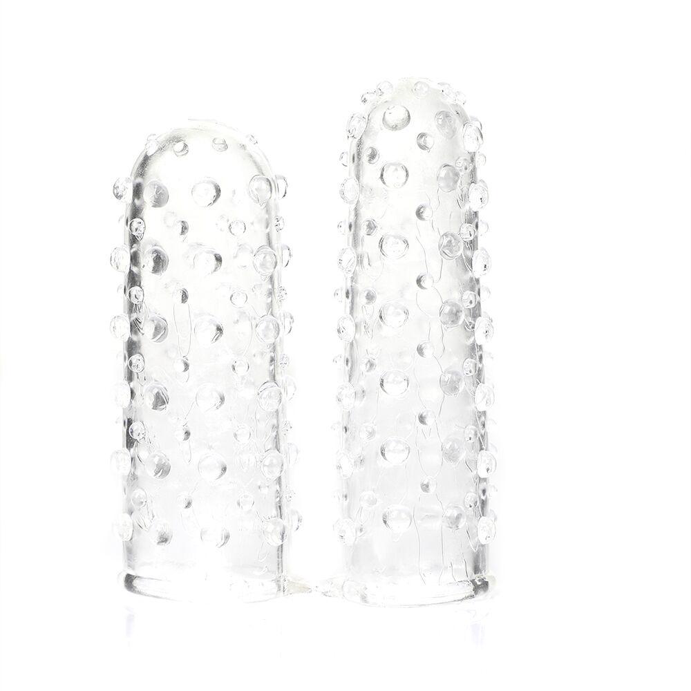 2Pc Sex Finger Sleeves Clitoris Vibrator Sex Toys For Woman Stimulator Vagina Strapon Sex Erotic