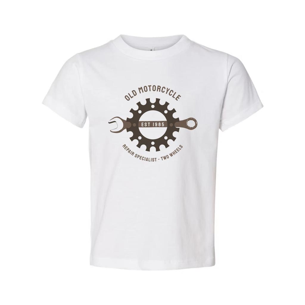 Old Motorcycle Gear Graphic T Shirt Unisex Vintage Repair Specialist Two Wheels
