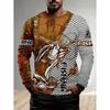 Fischerhemden Herren T-Shirts Langarm Herren Kleidung Herbst Streetwear Top Pullover Männliches T-Shirt Outdoor Freizeit Herrenbekleidung